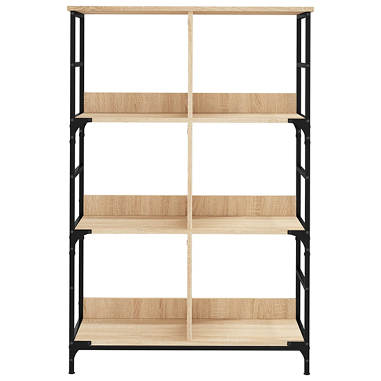 Izola Wooden Bookshelf With 6 Compartments In Sonoma Oak