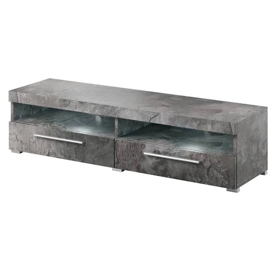 Product photograph of Izola Wooden Tv Stand With 2 Drawers In Slate Grey And Led from Furniture in Fashion