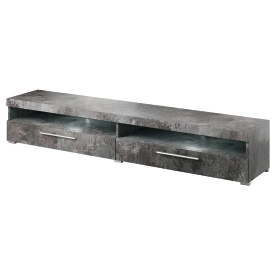 Product photograph of Izola Wooden Tv Stand Wide With 2 Drawers In Slate Grey And Led from Furniture in Fashion