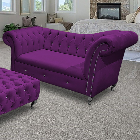 Photo of Izu plush velvet 2 seater sofa in boysenberry