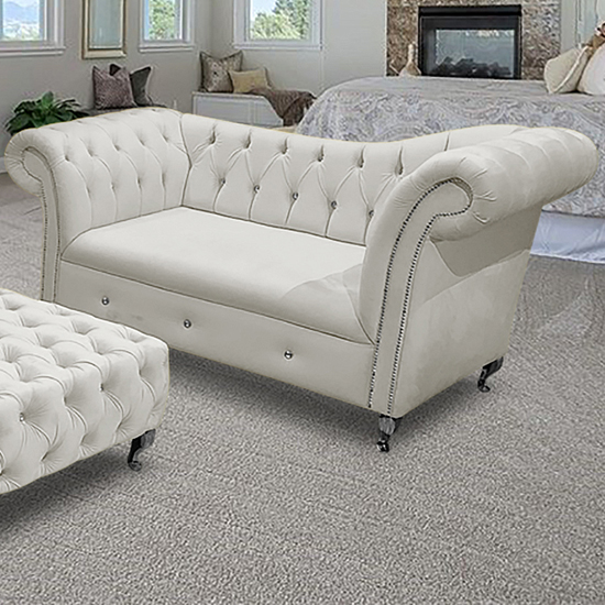 Photo of Izu plush velvet 2 seater sofa in cream