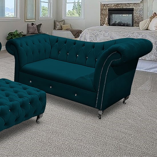 Izu Plush Velvet 2 Seater Sofa In Emerald_1