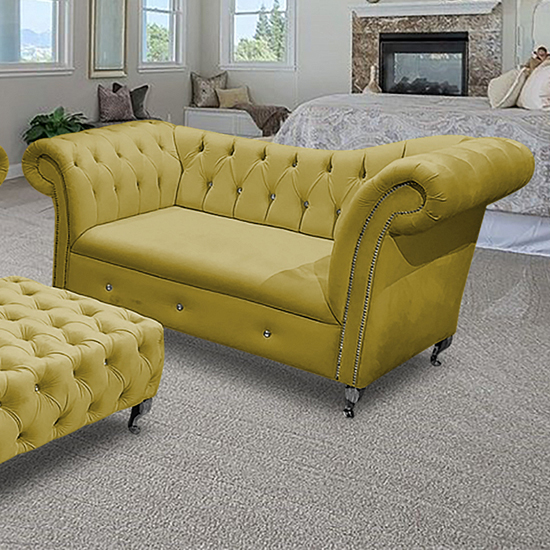 Photo of Izu plush velvet 2 seater sofa in grass