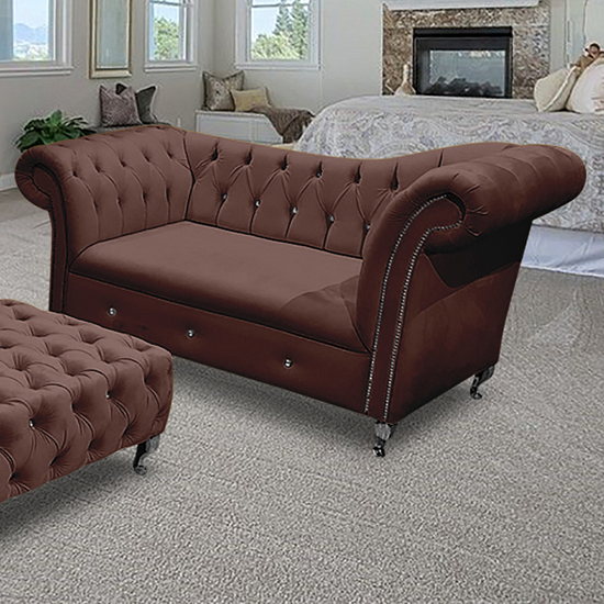 Read more about Izu plush velvet 2 seater sofa in mushroom