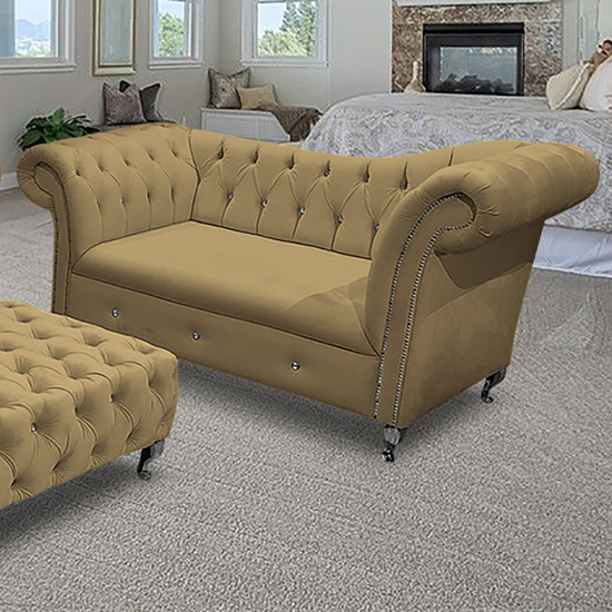 Read more about Izu plush velvet 2 seater sofa in parchment