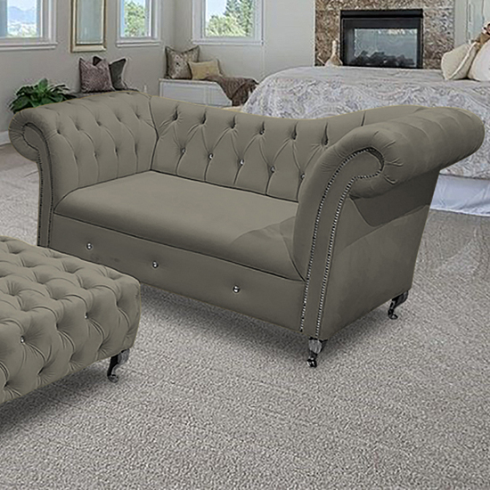 Read more about Izu plush velvet 2 seater sofa in putty