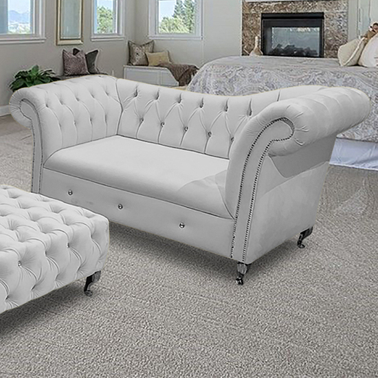 Read more about Izu plush velvet 2 seater sofa in silver