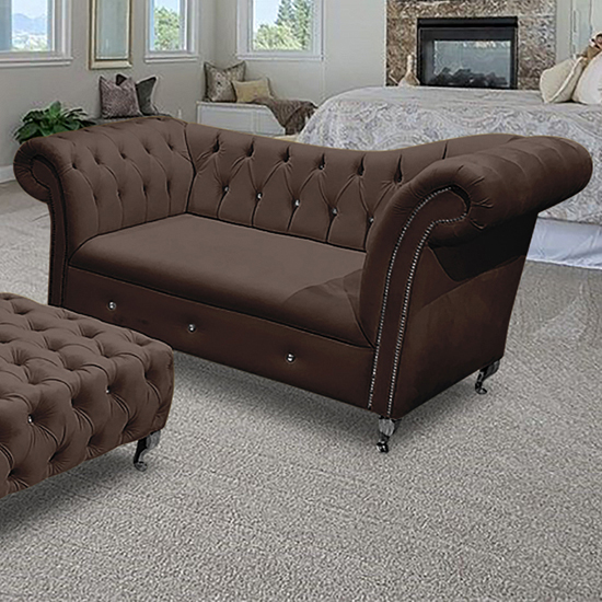 Photo of Izu plush velvet 2 seater sofa in taupe