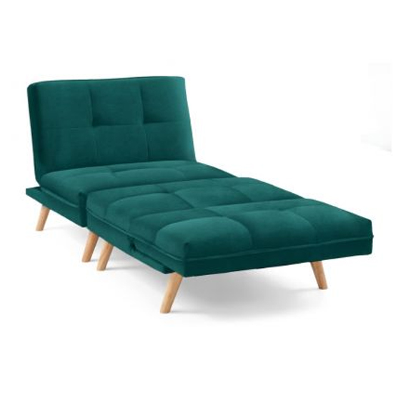 Izzoc Chesterfield Velvet 3 Seater Sofa Bed In Green_8