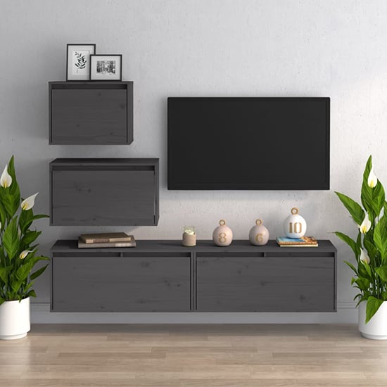 Read more about Jacarra solid pinewood entertainment unit in grey