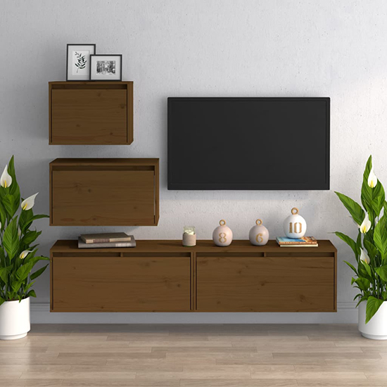 Read more about Jacarra solid pinewood entertainment unit in honey brown