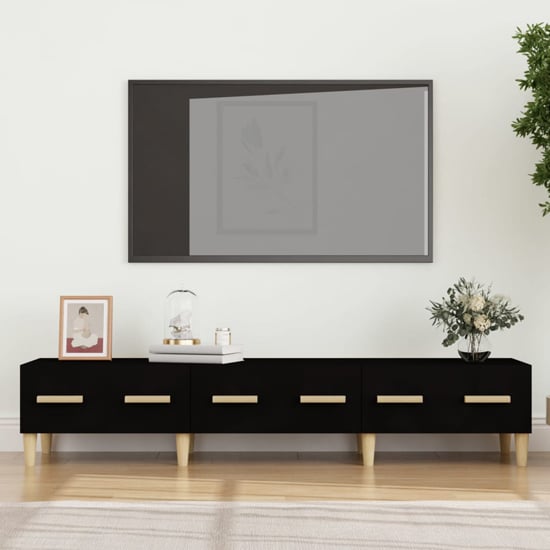 Read more about Jacey wooden tv stand with 3 drawers in black