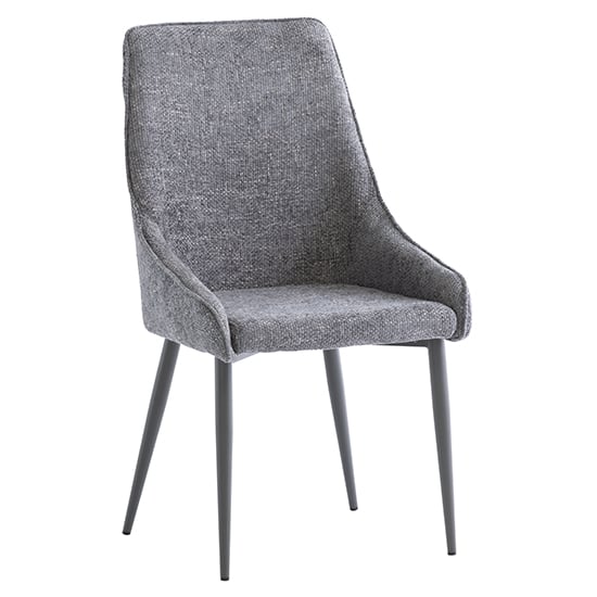 Product photograph of Jacinta Fabric Dining Chair In Graphite With Grey Legs from Furniture in Fashion