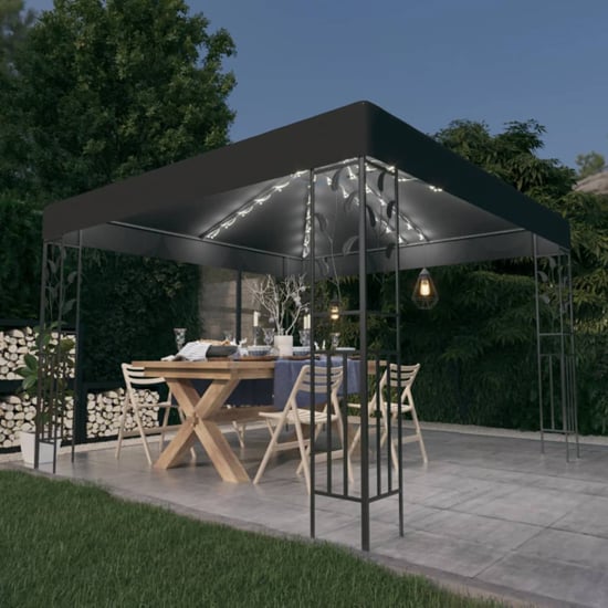 Product photograph of Jack 3m X 3m Gazebo In Anthracite With Led Lights from Furniture in Fashion