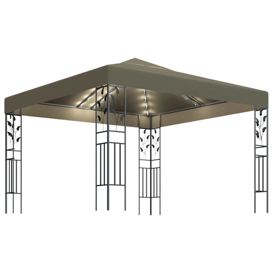 Jack 3m x 3m Gazebo In Taupe With LED Lights