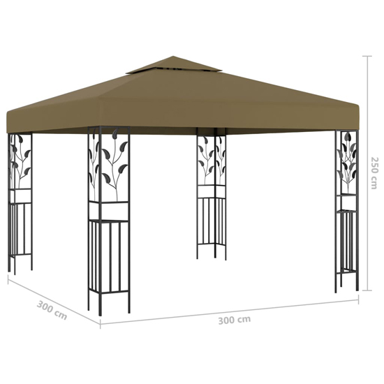 Jack 3m x 3m Gazebo In Taupe With LED Lights