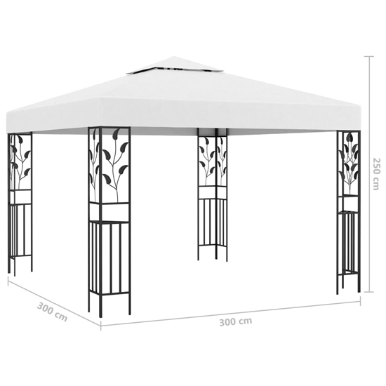 Jack 3m x 3m Gazebo In White With LED Lights
