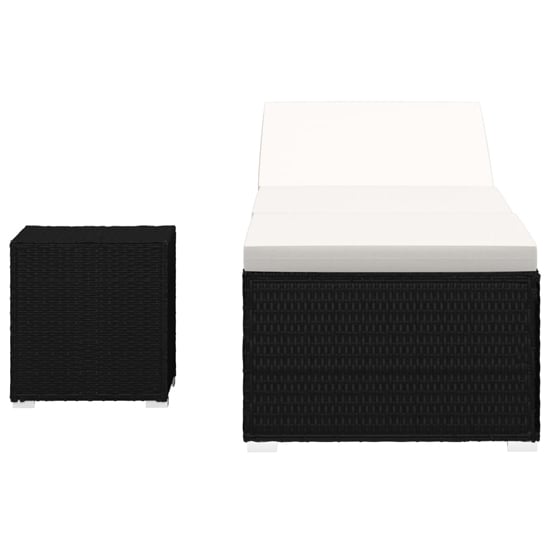 Jack Rattan Sun Lounger With Cushion And Tea Table In Black