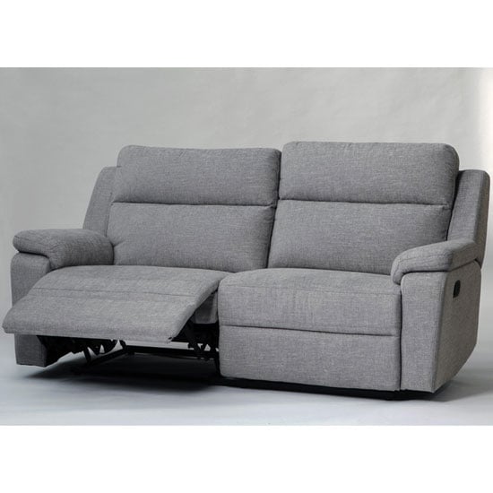 Jackson Fabric 3 Seater Recliner Sofa In Grey