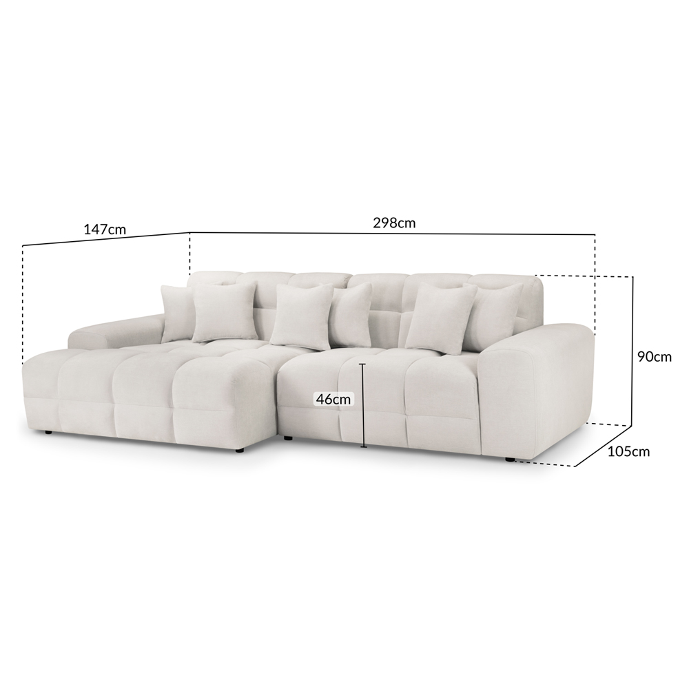 Jackson Fabric Left Hand Corner Sofa In Beige