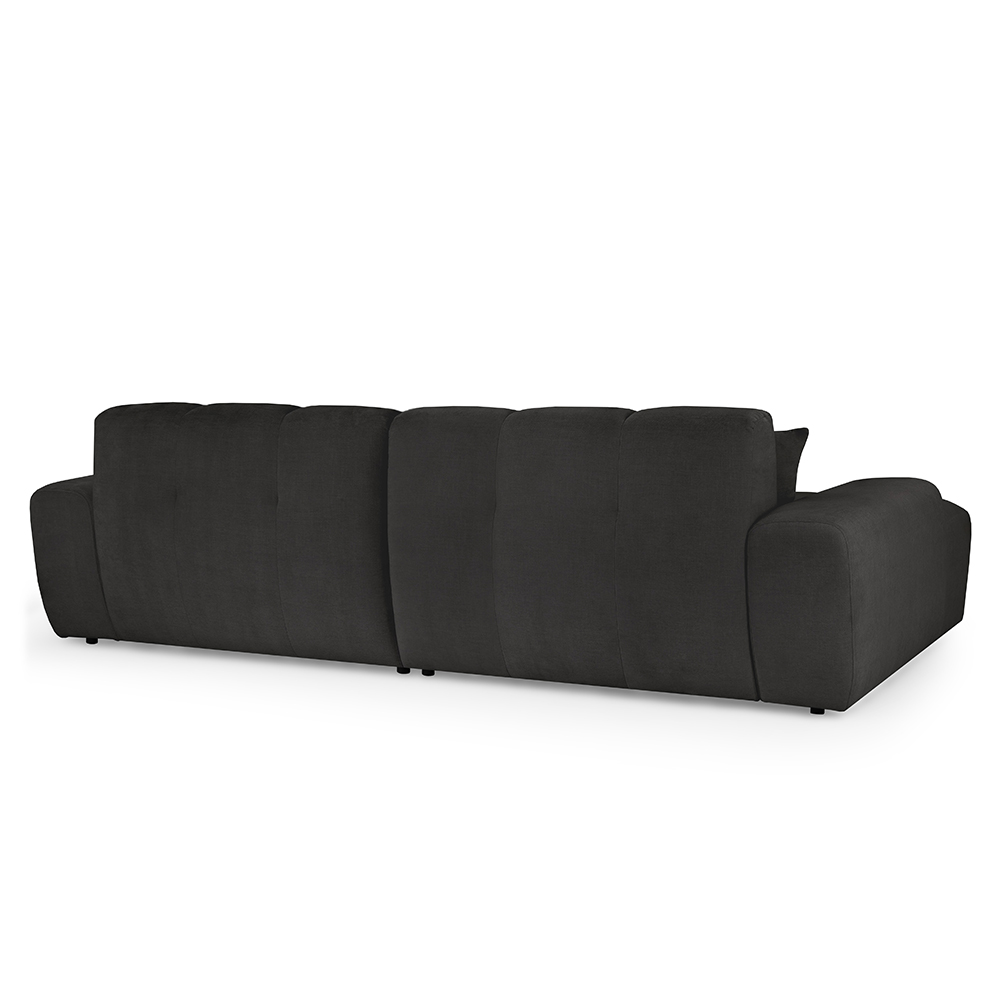 Jackson Fabric Left Hand Corner Sofa In Black