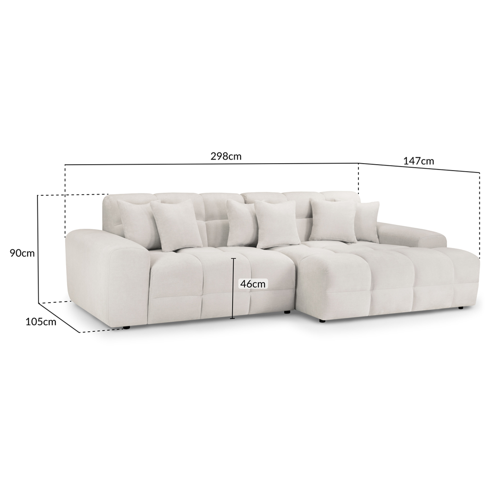 Jackson Fabric Right Hand Corner Sofa In Beige
