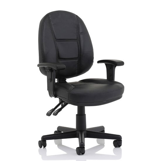 Product photograph of Jackson High Back Office Chair In Black With Adjustable Arms from Furniture in Fashion