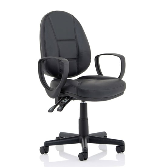 Read more about Jackson high back office chair in black with loop arms