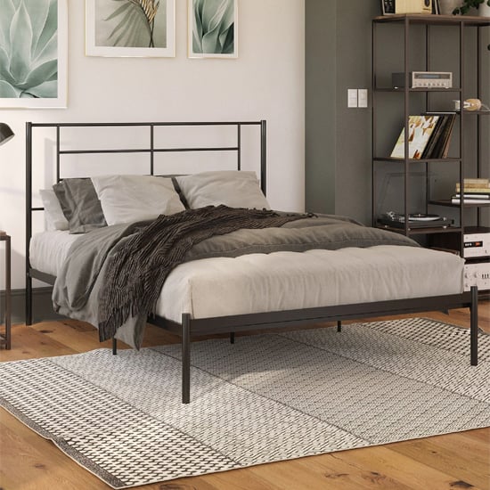 Product photograph of Jacksonville Metal Double Bed In Black from Furniture in Fashion