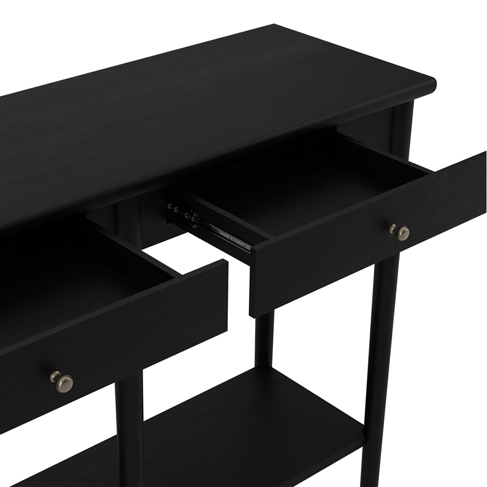 Jacksonville Wooden Console Table In Matte Black