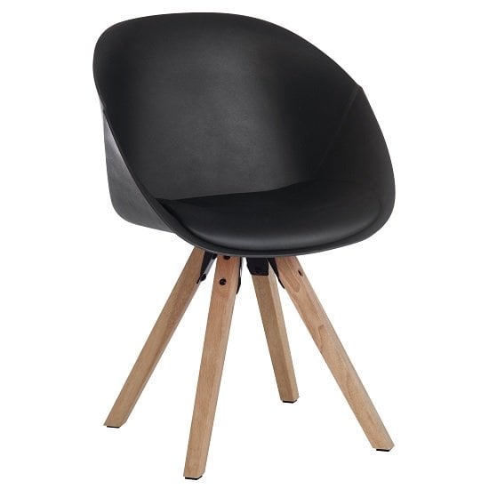 Jaclyn Black PU Visitor Chair With Wooden Legs In Pair_2