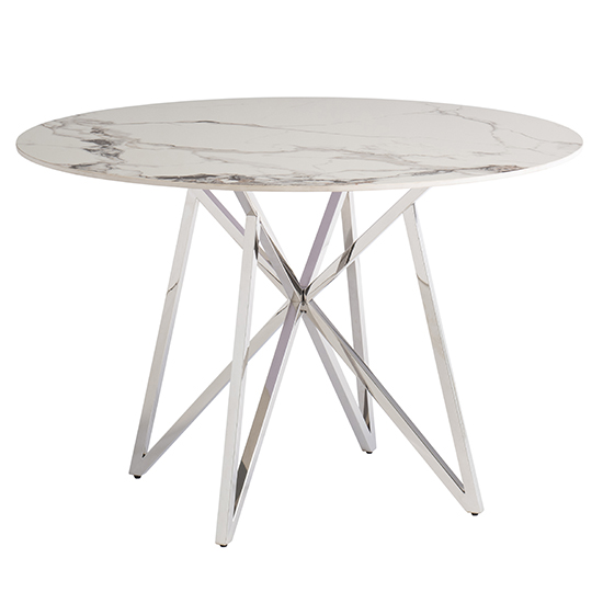 Photo of Jadzia 120cm round marble dining table in white