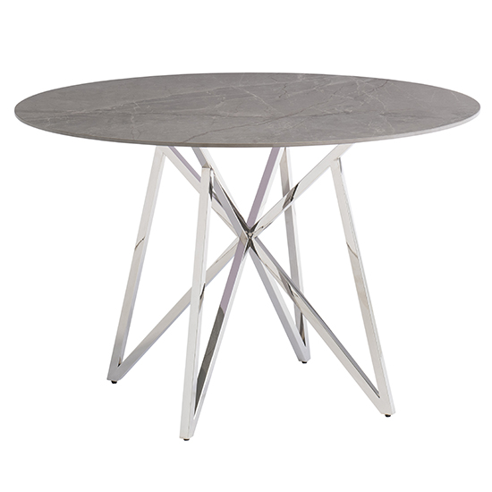 Jadzia Round 120cm Grey Marble Dining Table 4 Aggie Grey Chairs_3