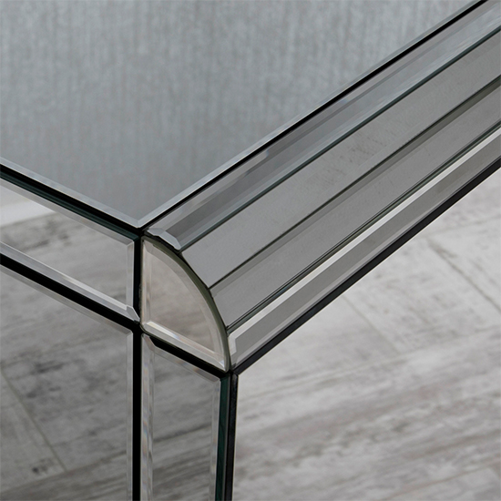 Jael Smokey Glass Dressing Table With 5 Drawers In Mirrored_2
