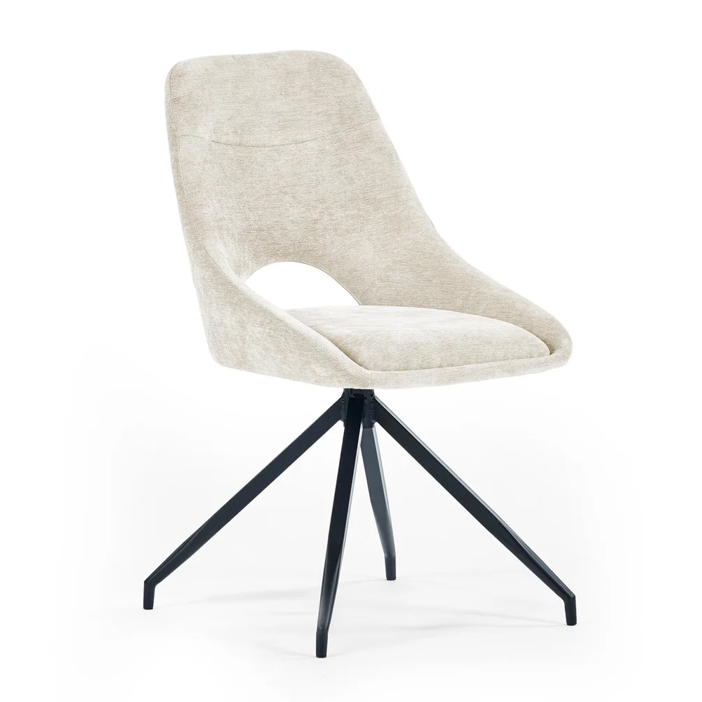 Jaffrey Cream Fabric Dining Chairs - Pair