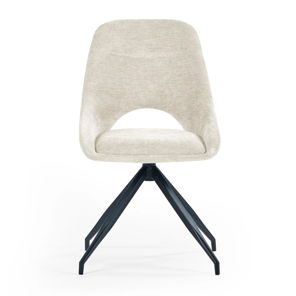 Jaffrey Cream Fabric Dining Chairs - Pair
