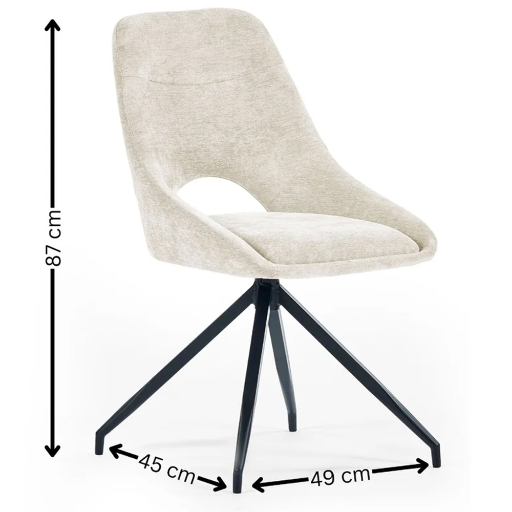 Jaffrey Cream Fabric Dining Chairs - Pair