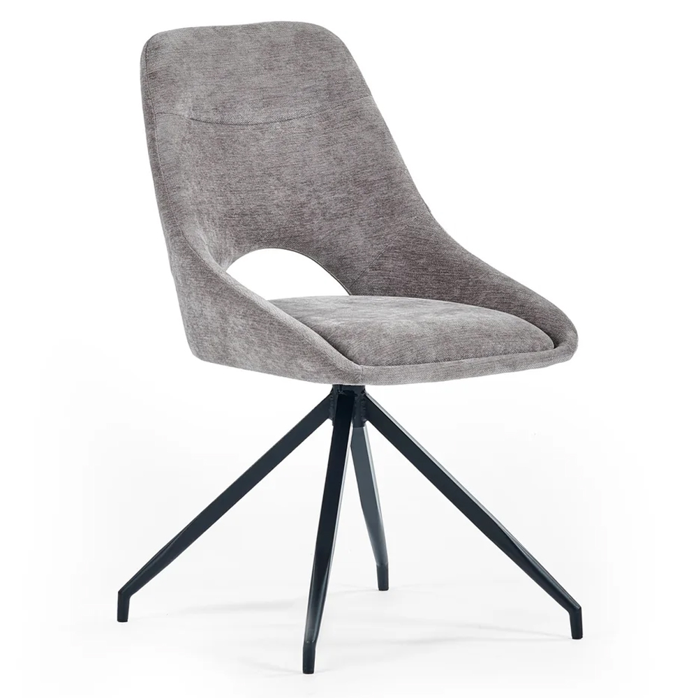 Jaffrey Grey Fabric Dining Chairs - Pair