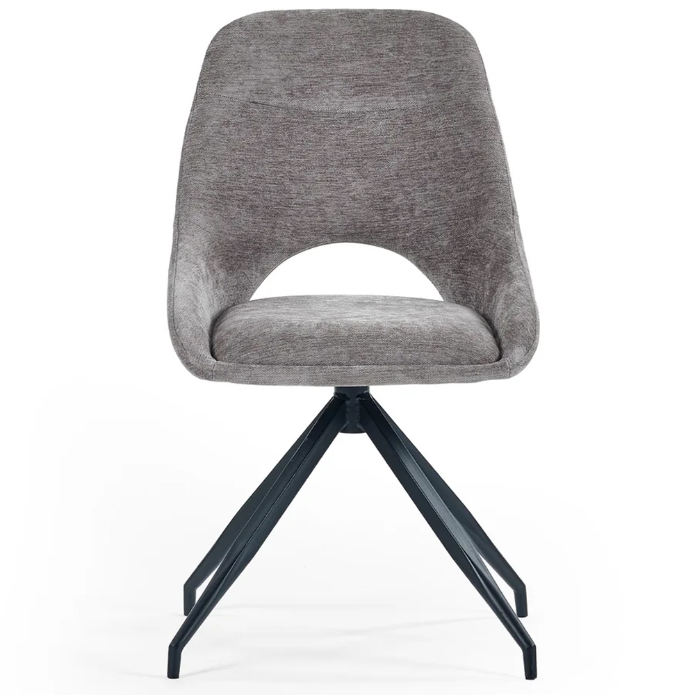 Jaffrey Grey Fabric Dining Chairs - Pair