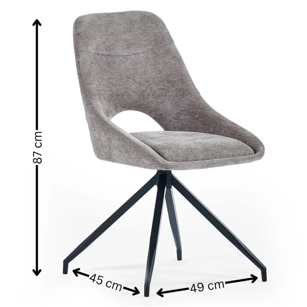 Jaffrey Grey Fabric Dining Chairs - Pair
