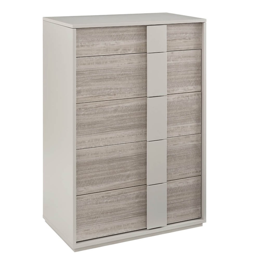 Read more about Jaffrey high gloss chest of 4 drawers tall in grey