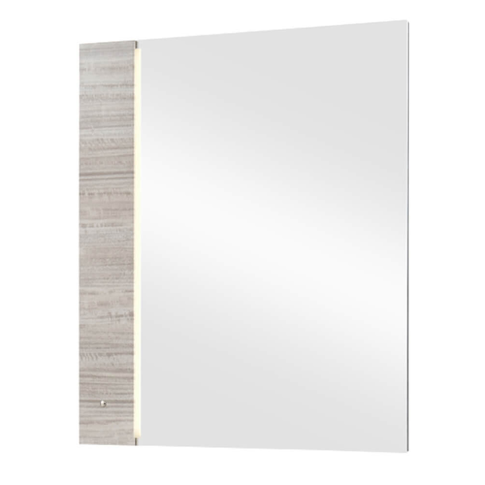 Read more about Jaffrey wall mirror with grey wooden frame and led lights