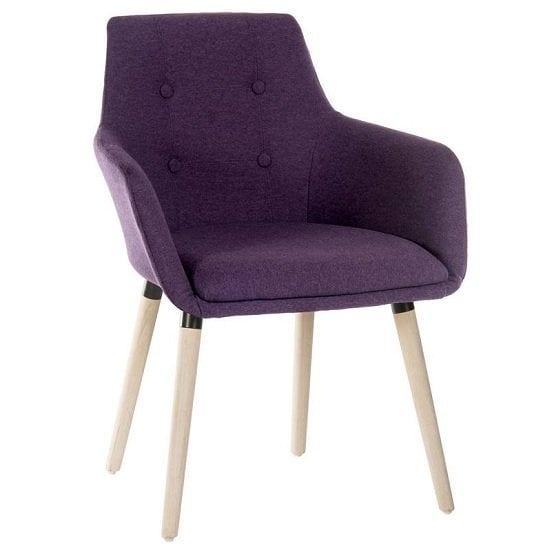 Jaime Fabric Reception Chair In Plum With Wood Legs In Pair_2