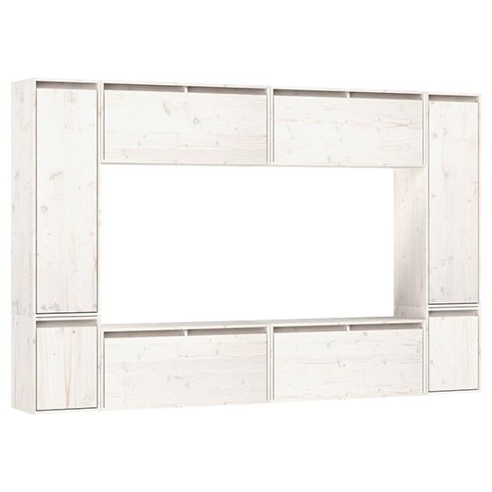 Jairus Solid Pinewood Entertainment Unit In White