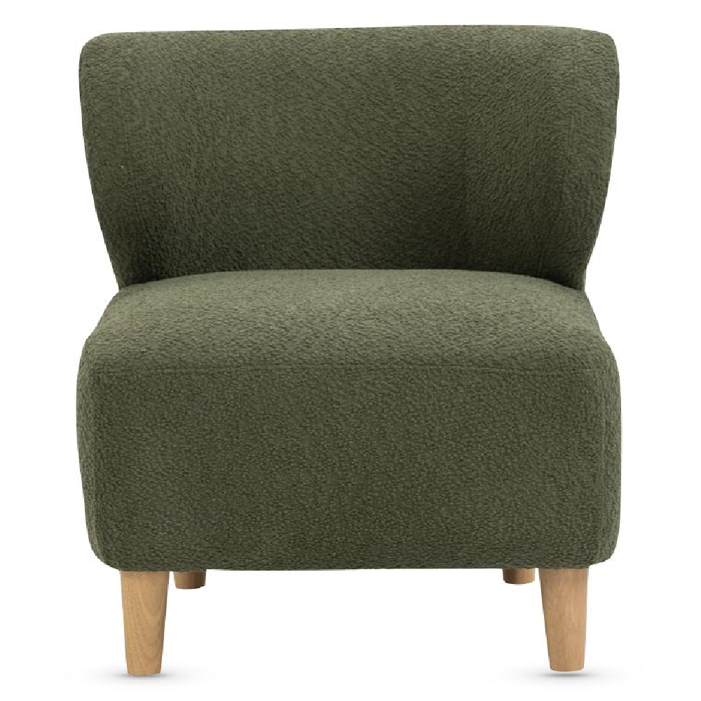 Jakarta Fabric Accent Chair With Oak Legs In Moss
