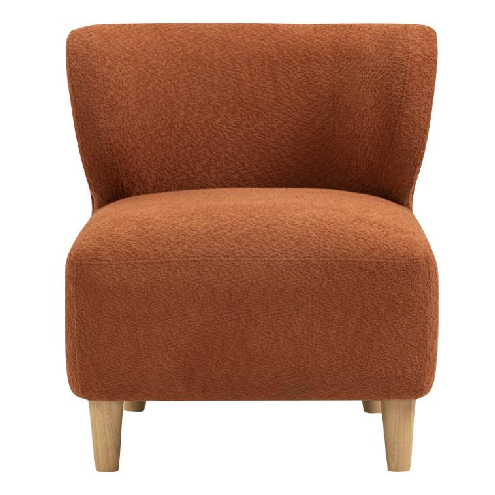 Jakarta Fabric Accent Chair With Oak Legs In Rust