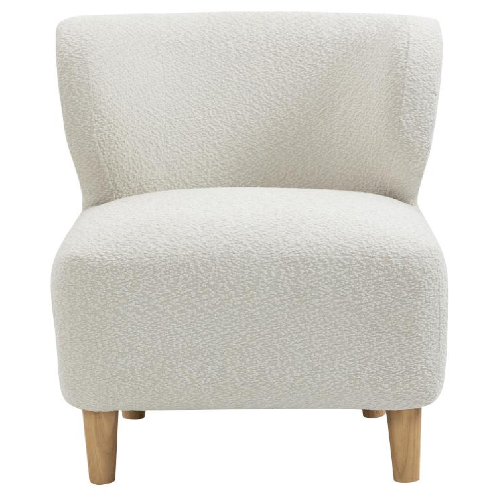 Jakarta Fabric Accent Chair With Oak Legs In White