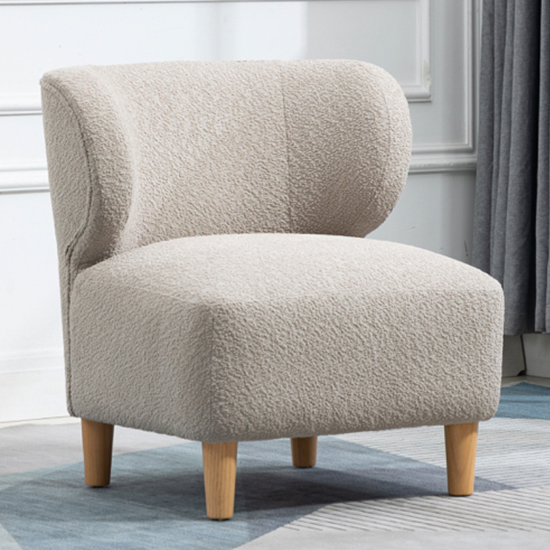 Read more about Jakarta fabric bedroom chair in grey with oak legs