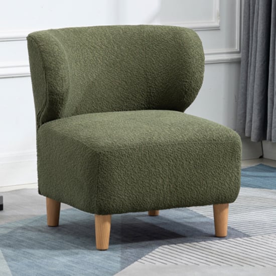 Jakarta Fabric Bedroom Chair In Moss With Oak Legs