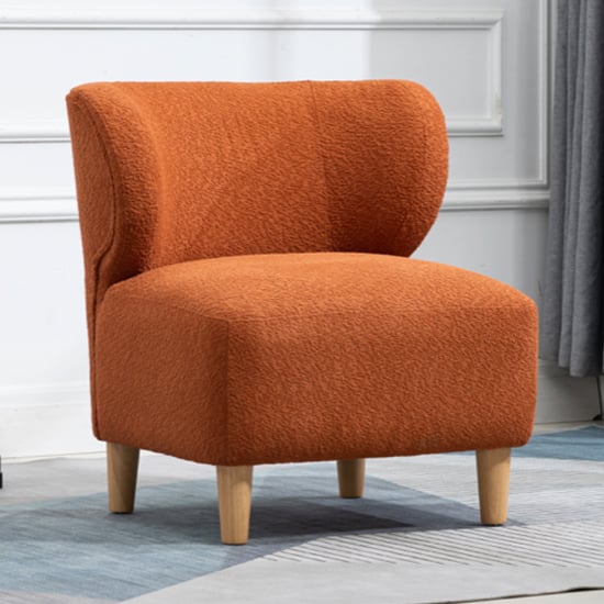 Read more about Jakarta fabric bedroom chair in rust with oak legs